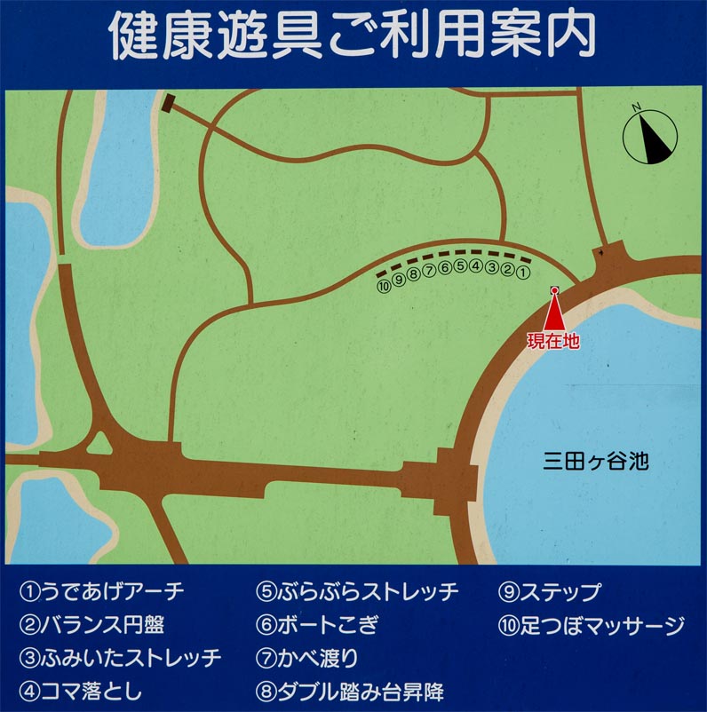 羽生水郷公園 健康の広場 健康遊具の配置図
