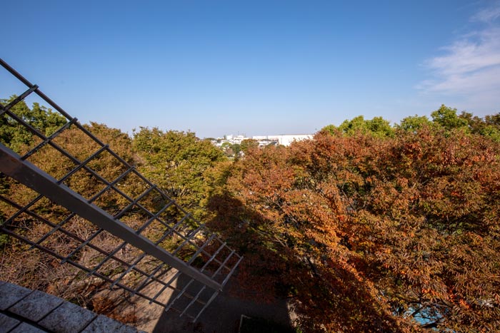 松伏総合公園　展望風車（スペイン風）　展望台からの眺望（多目的広場方面）