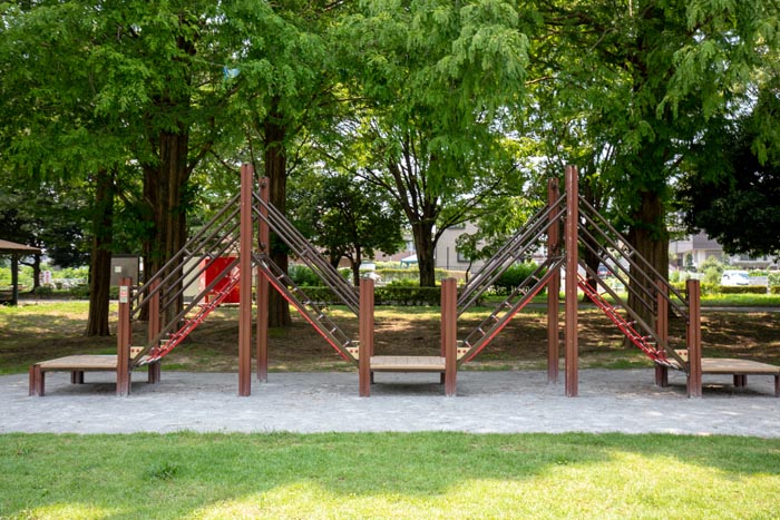 三橋総合公園　トリム広場　2019年5月完成のフィールドアスレチック　ネットクライム遊具
